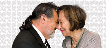 Pita Sharples and Georgina te Heuheu
