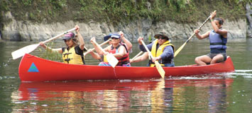 Paddlers on their annual spiritual journey down the Whanganui River