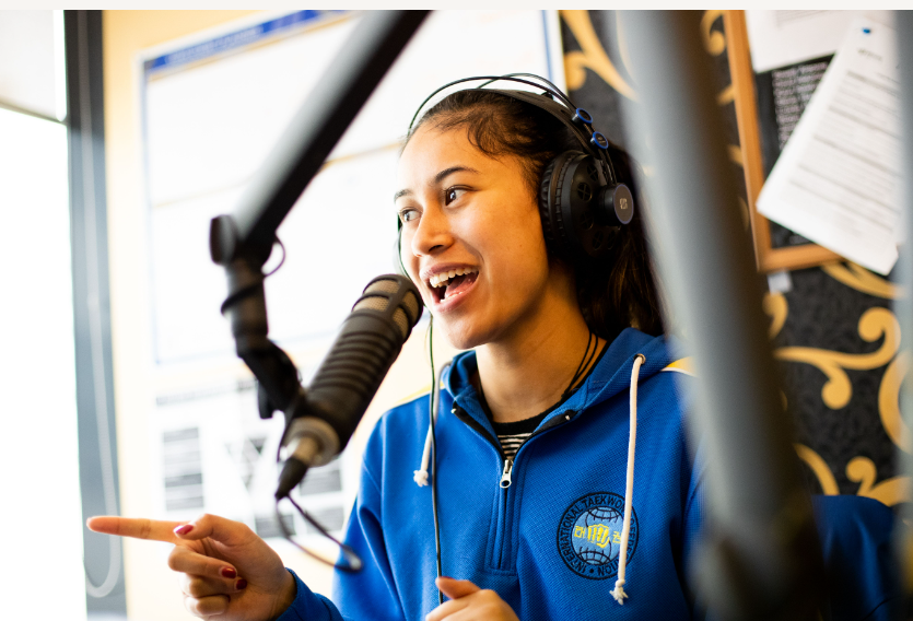 Rangatahi announcing on radio