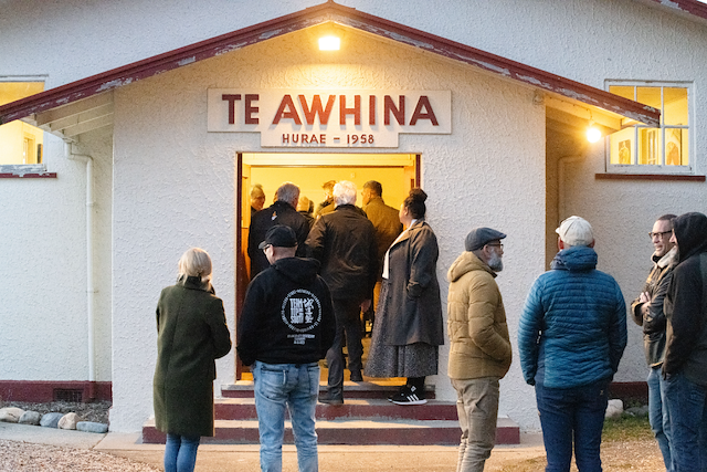 People outside te Awhina marae